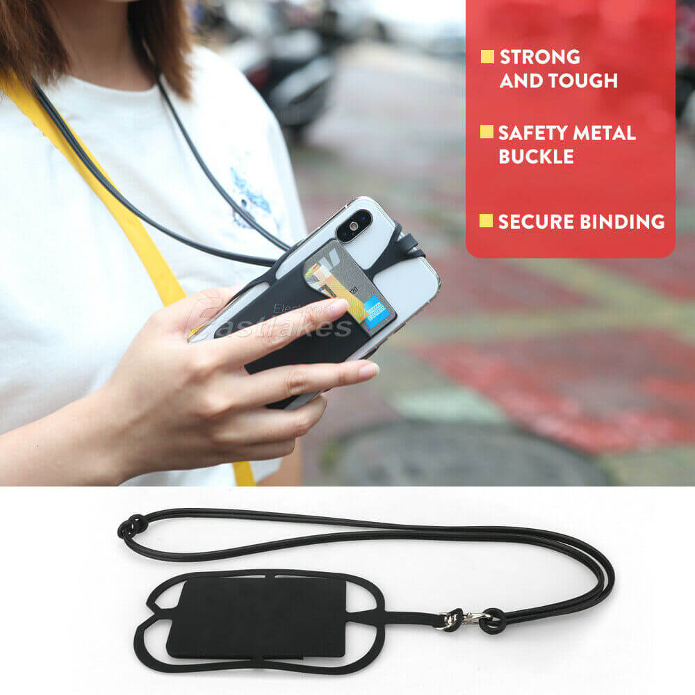 Silicone Phone Lanyard Neck Strap and Wrist Strap - Eastlakes Electronics Australia